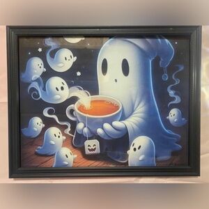 Halloween Ghosts Line Up For Tea 8x10” leaner/wall framed print